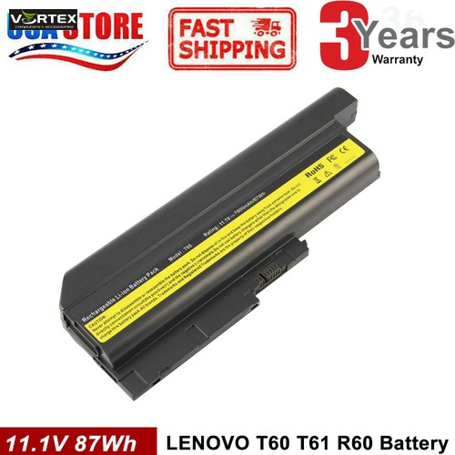 ThinkPad T61p R60e R61e/i T60p Z60mm Z61pp T500 W500 R500 SLx00 6 Cell Li-Ion Battery (NOT 14" wide)