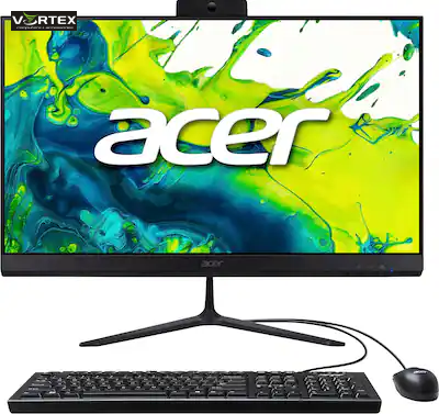 ALL IN ONE PC. Acer Aspire C24 1800, 23,8" IPS FHD Non-touch, Ci5-12450H, 8GB DDR4, 512GB M2 SSD, 5.0 MP HD webcam, WI FI, LAN, 3x USB 3.2, 1x USB Type-C, HDMI-out, Wireless keyboard and mouse, Black   DQ.BM2EX.007