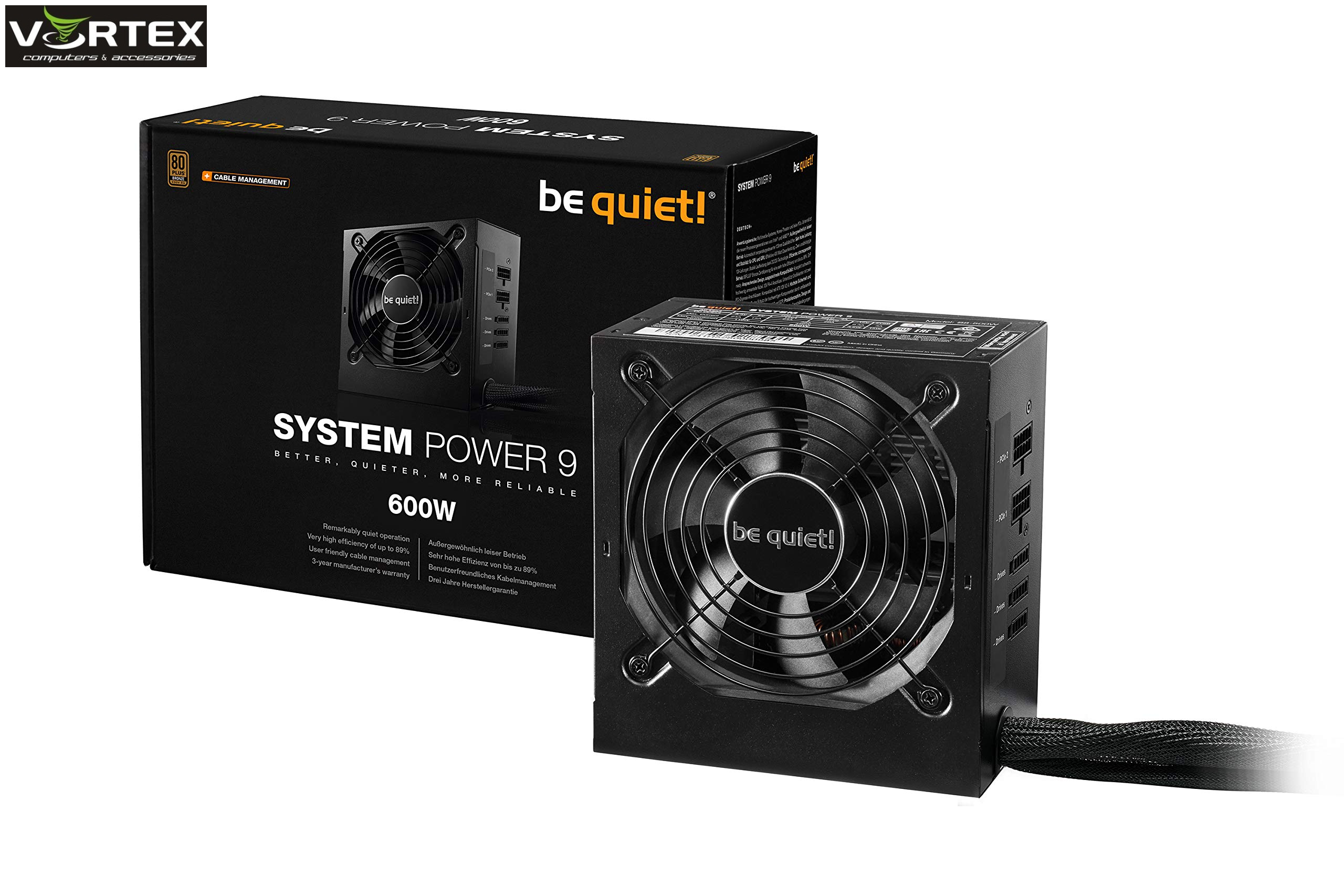 PSU 600W CM BE QUIET! SYSTEM POWER 9 80 Plus BRONZE SEMI MODULAR, BN302