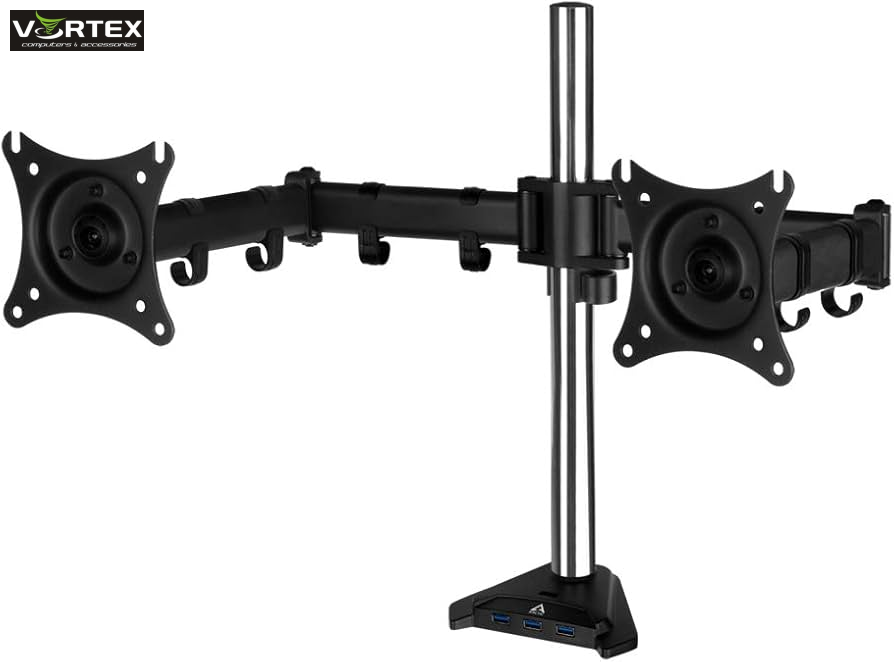 MONITOR STAND ARCTIC Z2 PRO (Gen 3) , 2 MONITORS, up to 34",VESA 100/75mm, Tilt, Swivel, Rotation, 10kg per arm, w/ 4x USB 3.0, AEMNT00050A