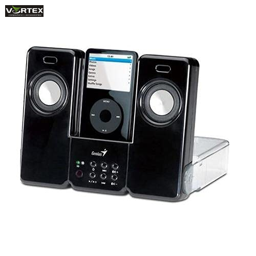 SPEAKER GENIUS iTempo 150 Portable speaker system/docking station for iPod, 4W RMS by power adapter, wireless remote control
