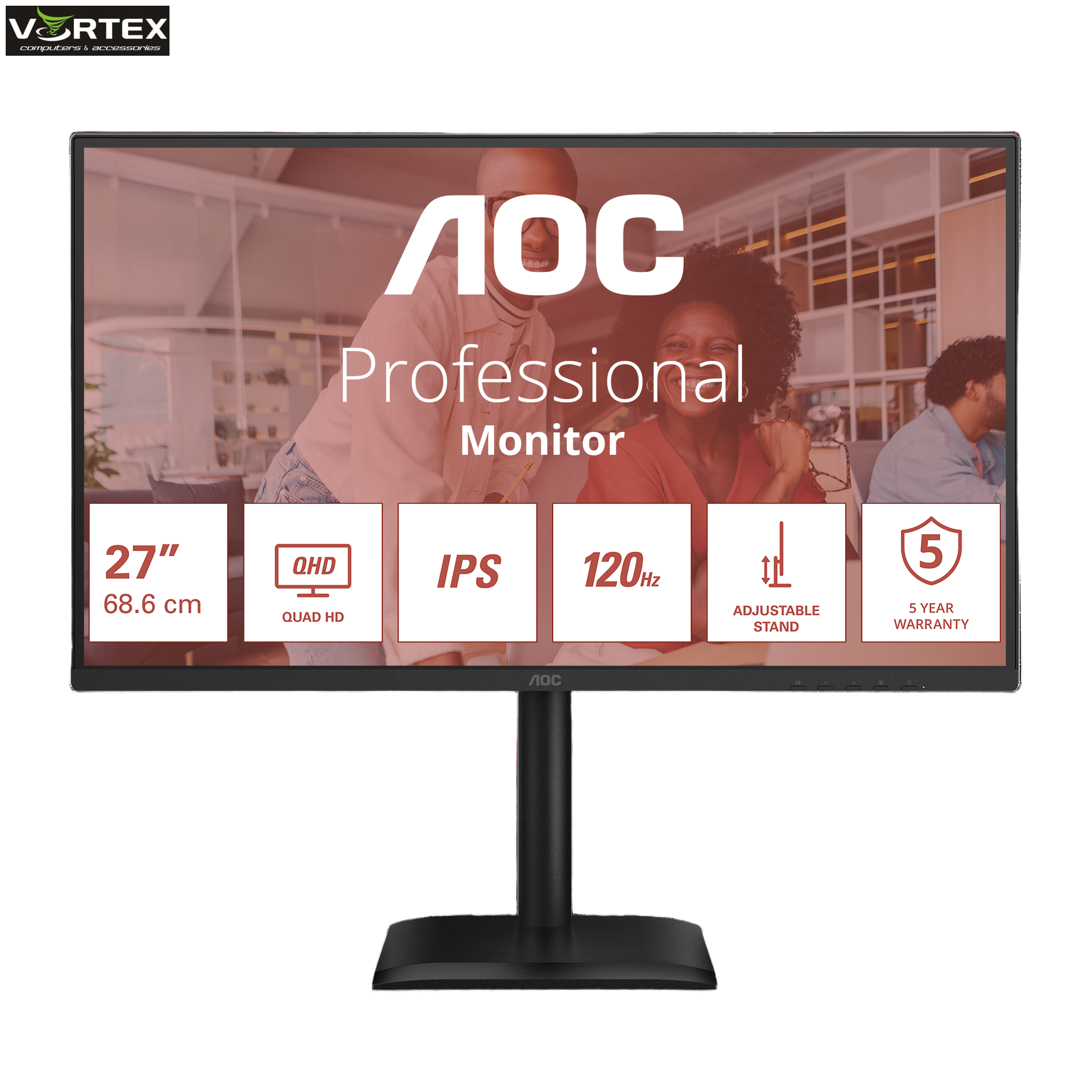 MON 27 AOC Q27E4U QHD 27' 16:9 IPS 120Hz 2560x1440 HAS 150mm HDMI x 1x 2.1 TMDS DP x 1x 1.2